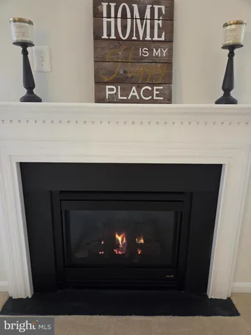 a close view of a fireplace