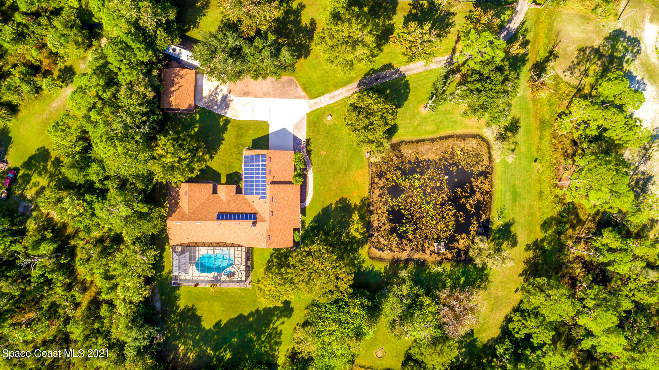 1390 Friday Road Cocoa, FL 32926 - Photo 55 of 69 a building view with swimming pool and trees in the background