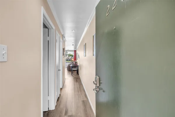 a view of a hallway with a hallway