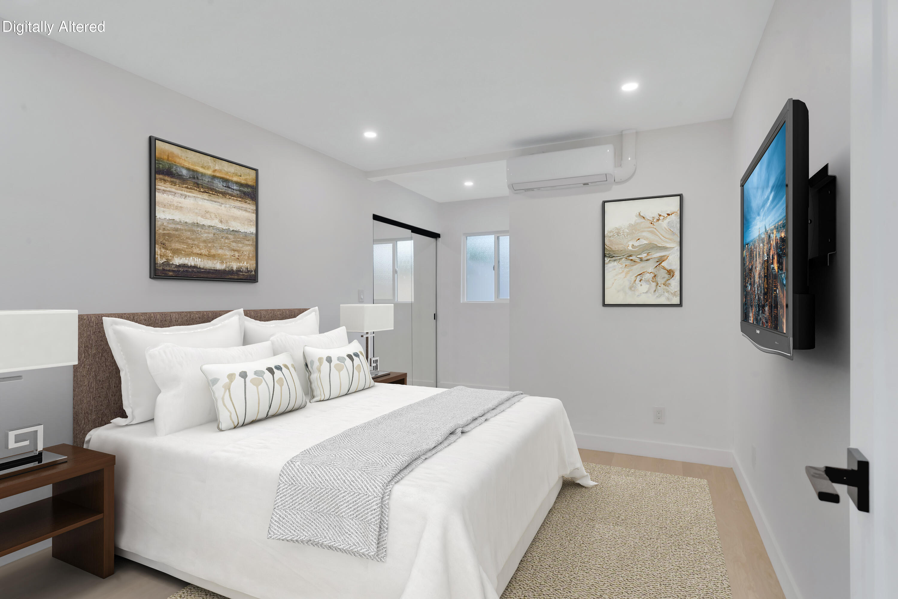 3087 North Biskra Road Palm Springs, CA 92262 - Photo 19 of 31 a bedroom with bed and painting on the wall