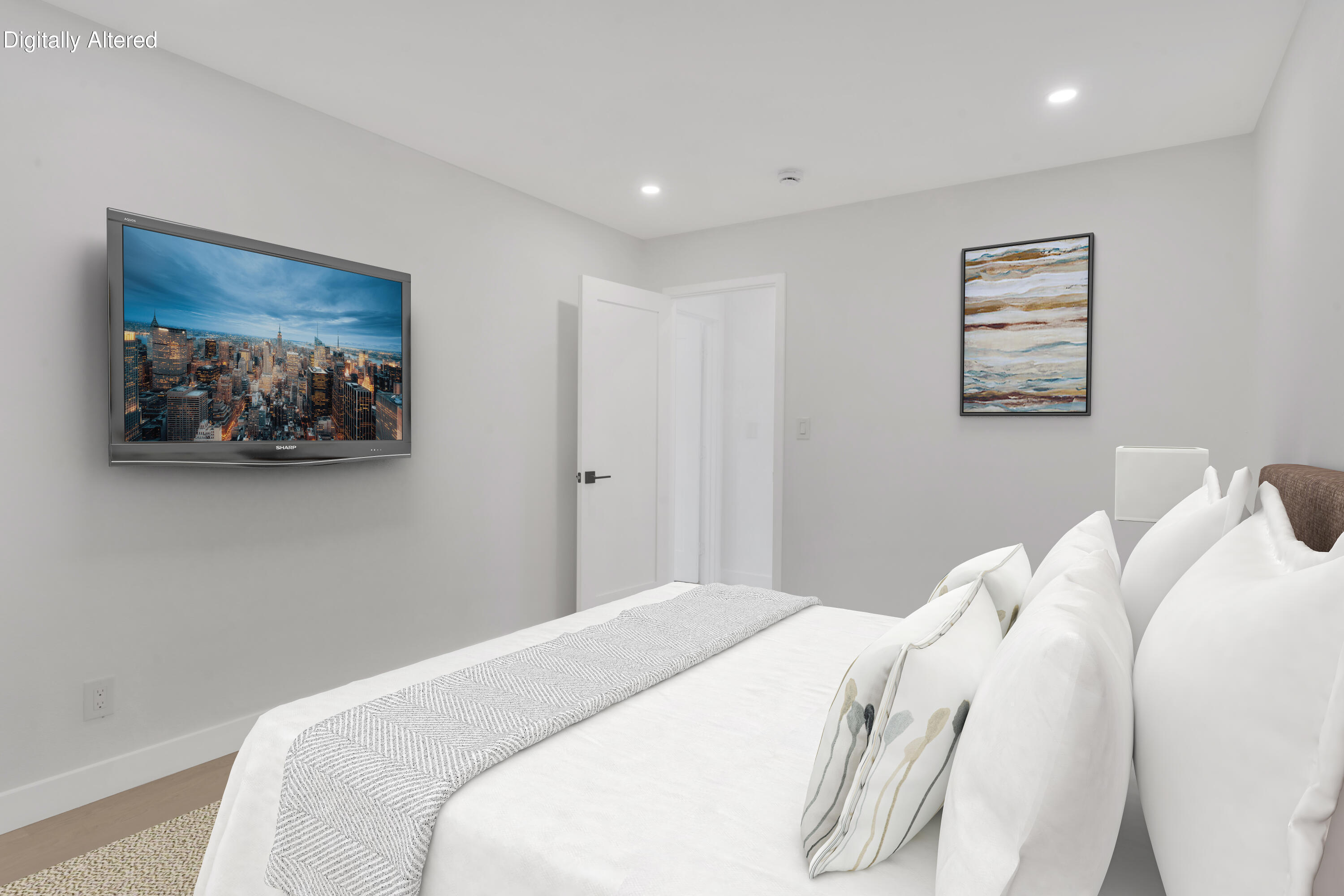 3087 North Biskra Road Palm Springs, CA 92262 - Photo 21 of 31 a bedroom with a bed and a painting on the wall