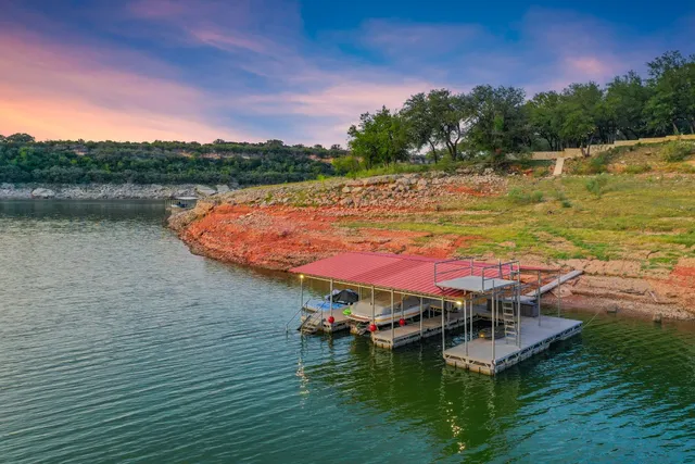 a view of a lake with a mountain