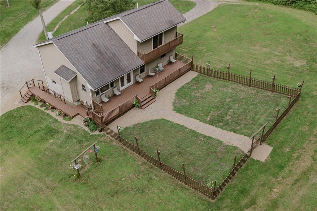 an aerial view of a house
