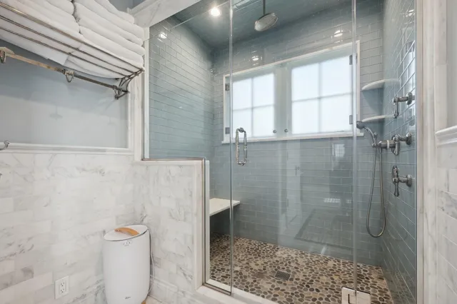 a bathroom with a shower
