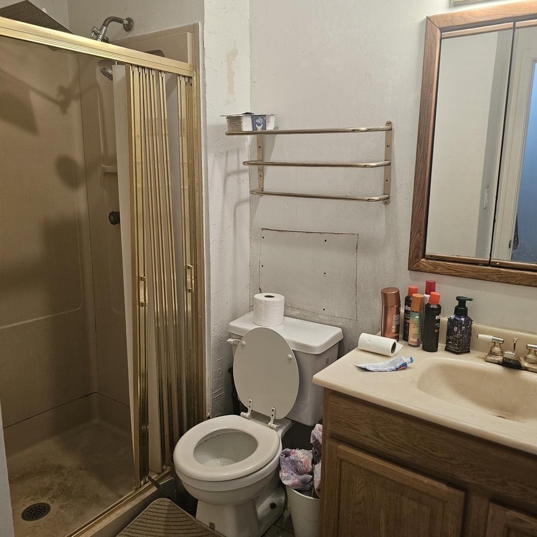 128 Essex Road Elk Grove Village, IL 60007 - Photo 13 of 18 a bathroom with a sink toilet and shower