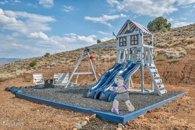 a view of outdoor space with seating