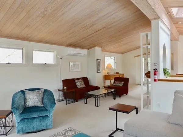 a living room with furniture