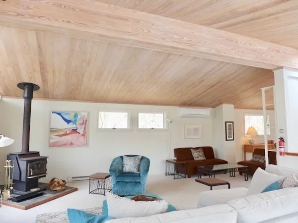 a living room with furniture