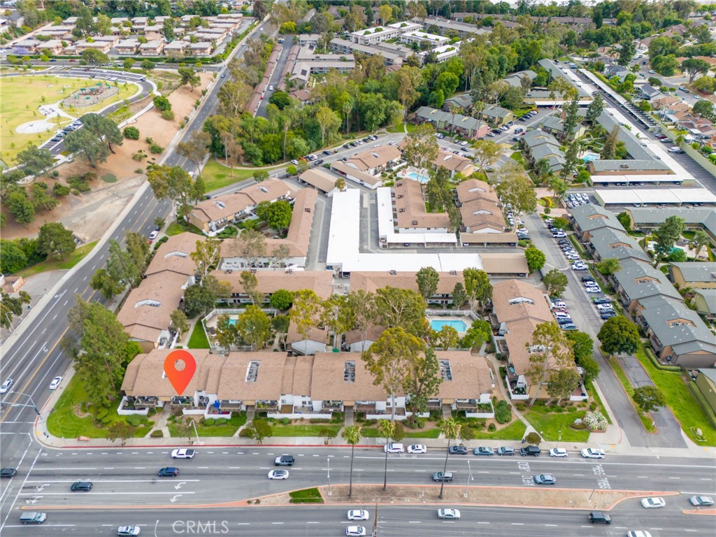 1200 West Lambert Road, Unit 44 La Habra, CA 90631 - Photo 32 of 33 an aerial view of residential houses with yard and road