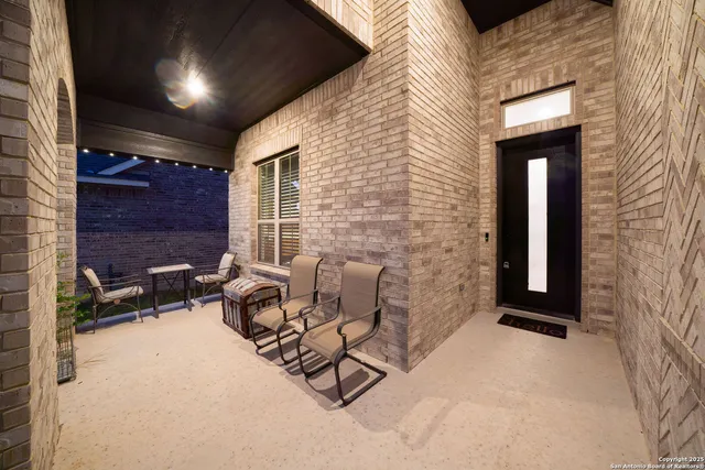 a view of outdoor space with seating area