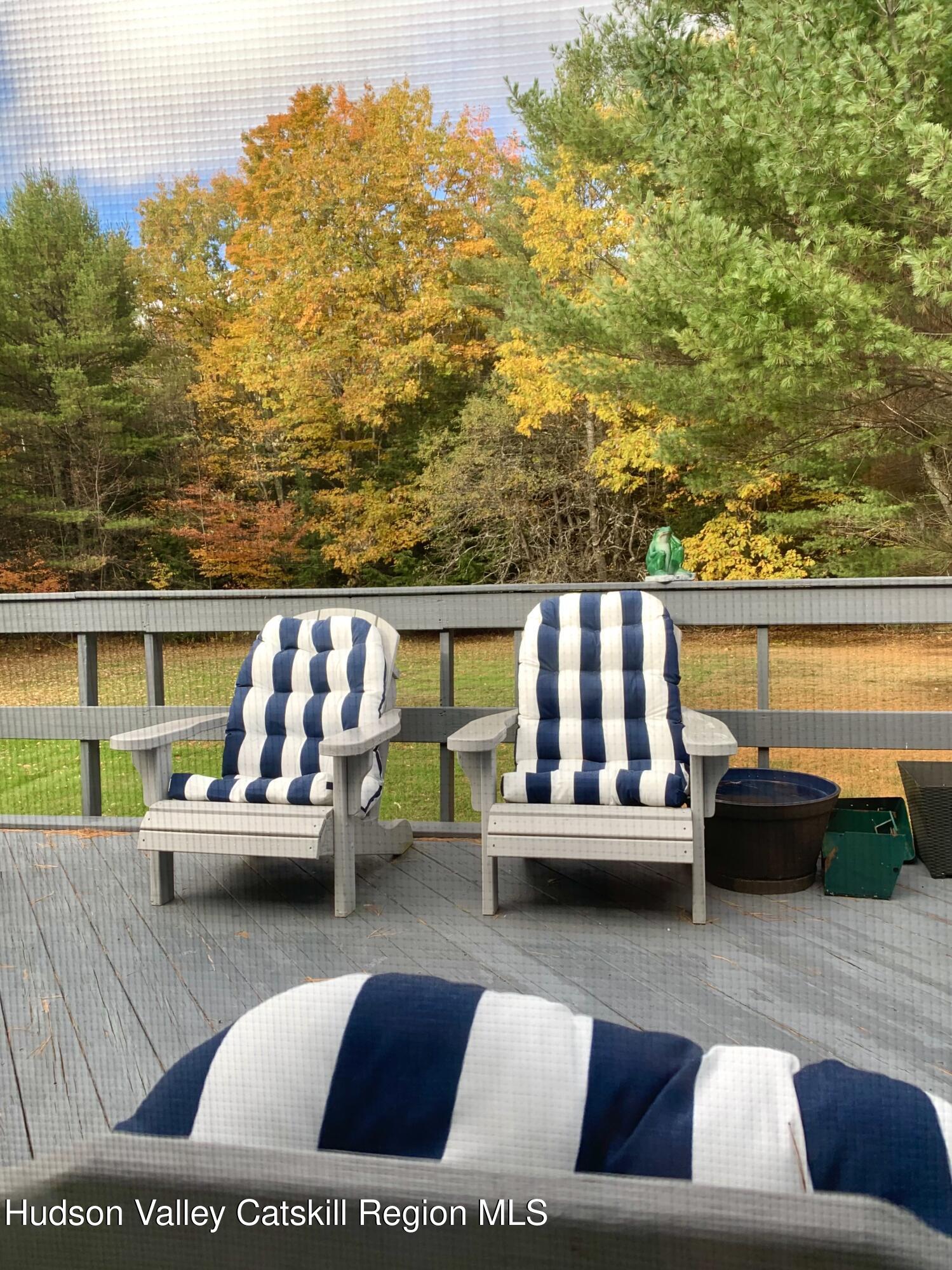 477 Campbell Road Windham, NY 12496 - Photo 13 of 45 a view of a balcony with couches and potted plants
