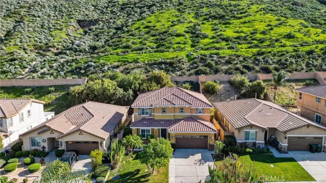 an aerial view of a house