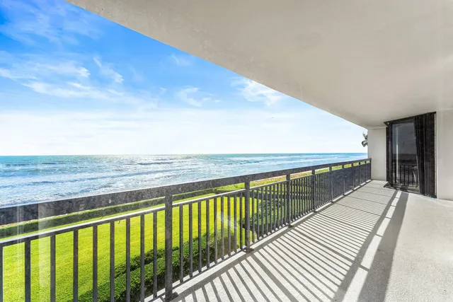 a view of balcony with ocean view