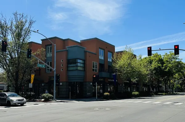a view of a building and a street view