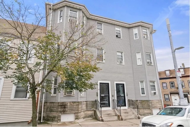 a front view of a building