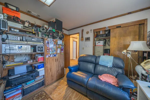 a living room with furniture and a couch