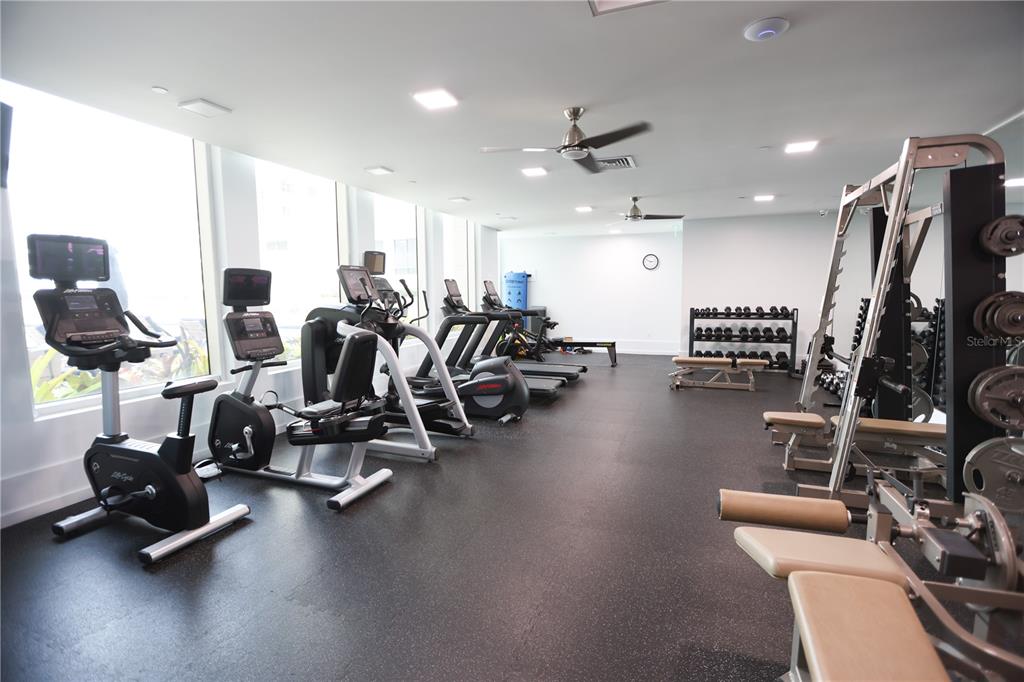 1350 Main Street, Unit 709 Sarasota, FL 34236 - Photo 42 of 56 a view of a room with gym equipment