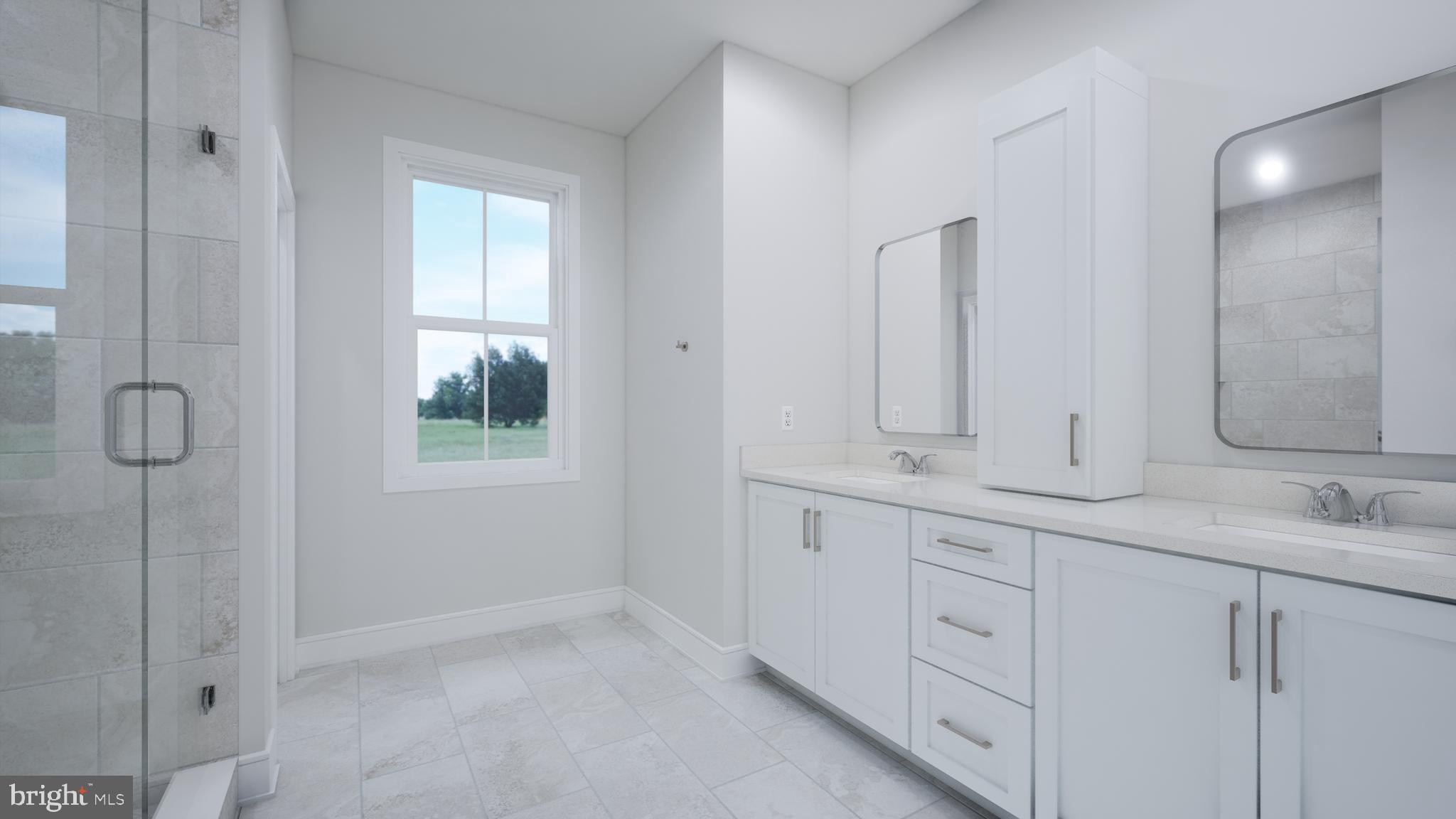 Orchard Grove, Unit STONE Brambleton, VA 20148 - Photo 38 of 53 a bathroom with double sink and a mirror