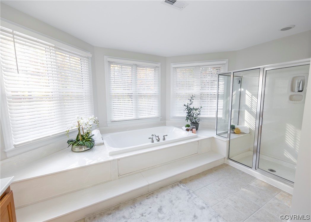 14506 Post Mill Drive Midlothian, VA 23113 - Photo 34 of 48 a bathroom with a tub a sink and a shower