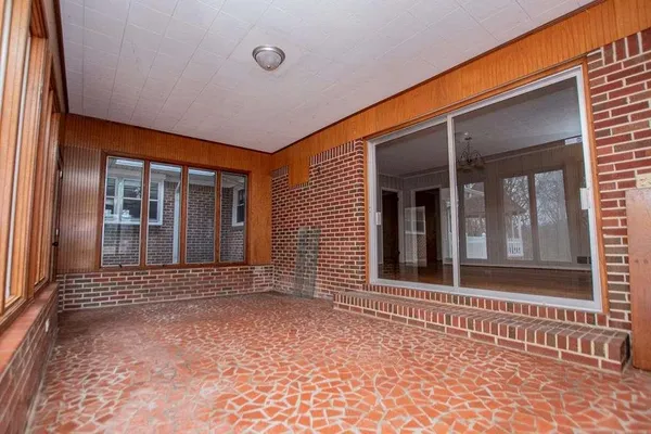 a view of a garden with a pathway