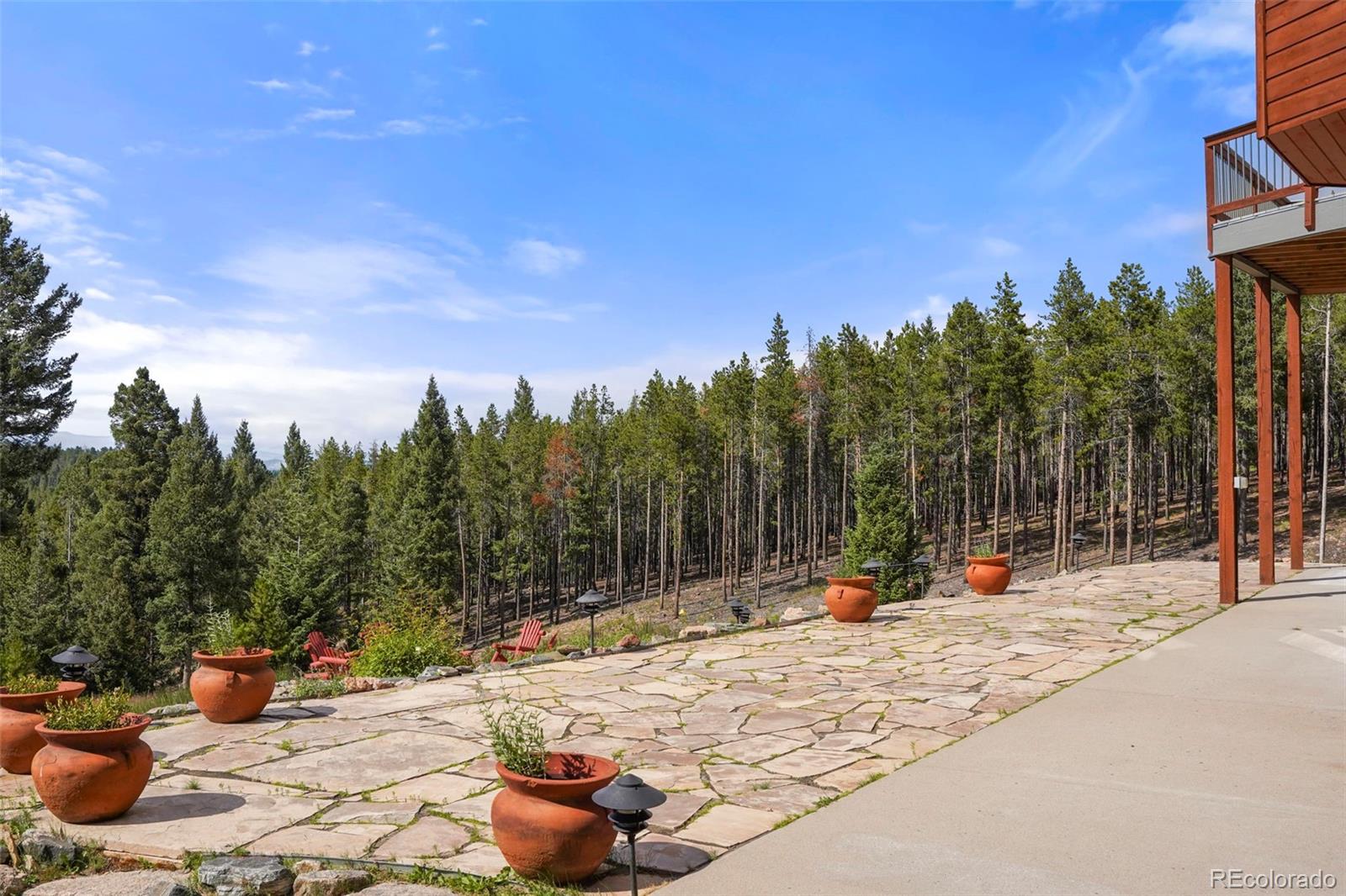 29549 Thunderbolt Circle Conifer, CO 80433 - Photo 36 of 50 a view of a road with a bench in front of it
