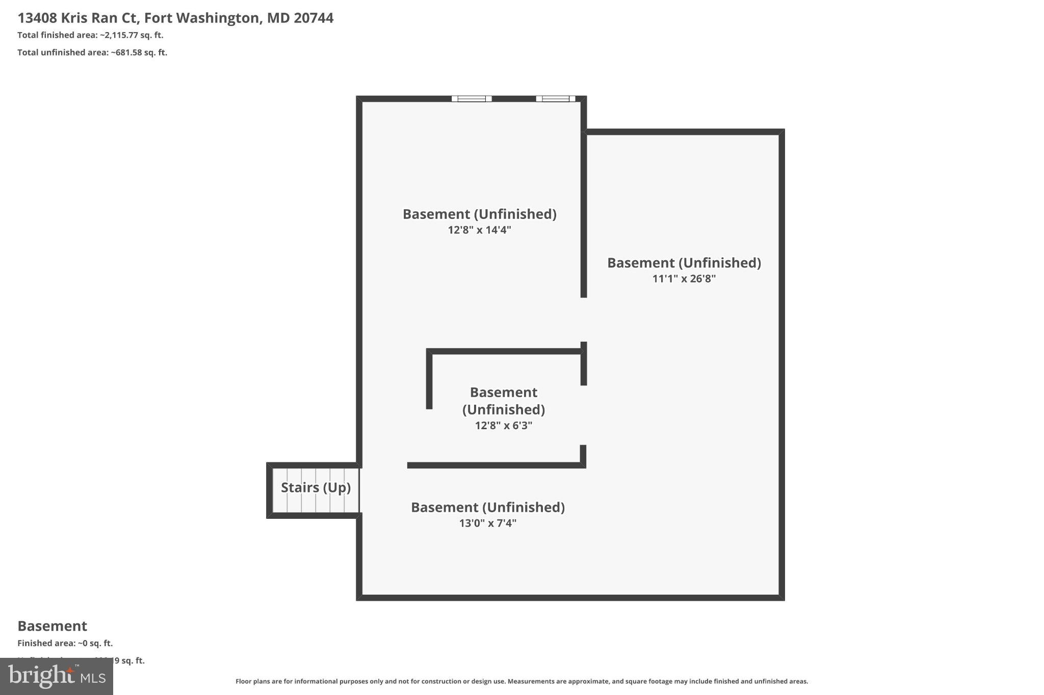 13408 Kris Ran Court Fort Washington, MD 20744 - Photo 45 of 49 Spacious unfinished basement layout.