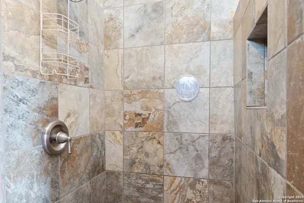 a bathroom with shower