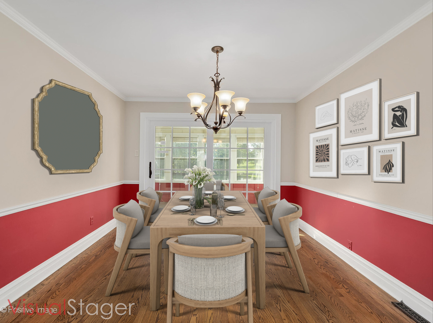 232 Middaugh Road Clarendon Hills, IL 60514 - Photo 8 of 24 a dining room with wooden floor a glass table and chairs
