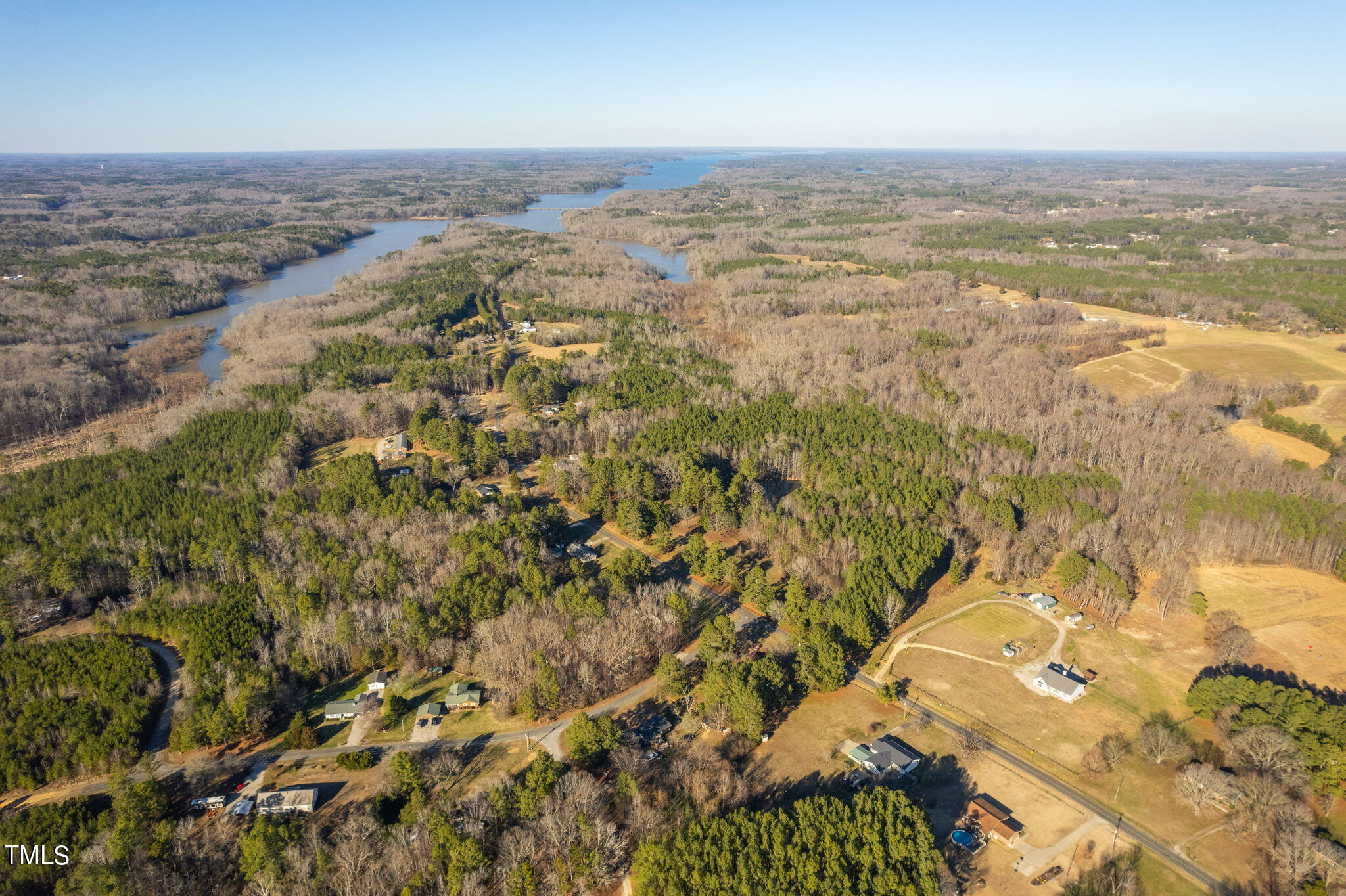 1428 Spring Valley Lake Road Henderson, NC 27537 - Photo 27 of 92 Aerial view showing Kerr Lake