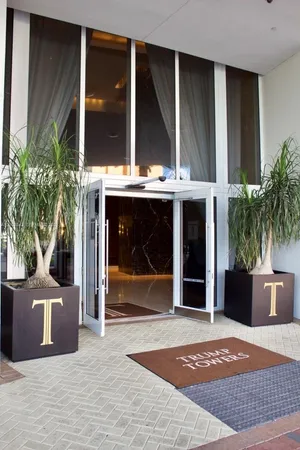 a view of a entryway door front of house