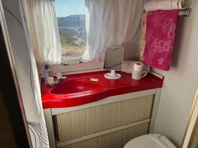 a view of barbeque area and mountain view