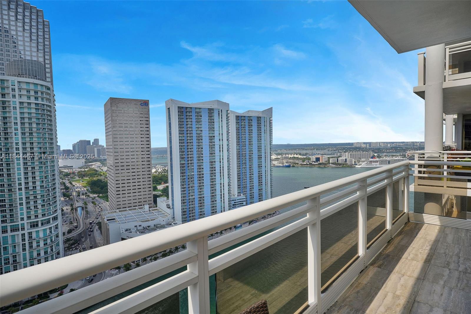 901 Brickell Key Boulevard, Unit 3204 Miami, FL 33131 - Photo 37 of 54 a view of city with balcony