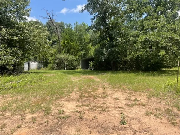 a view of a garden with a bench
