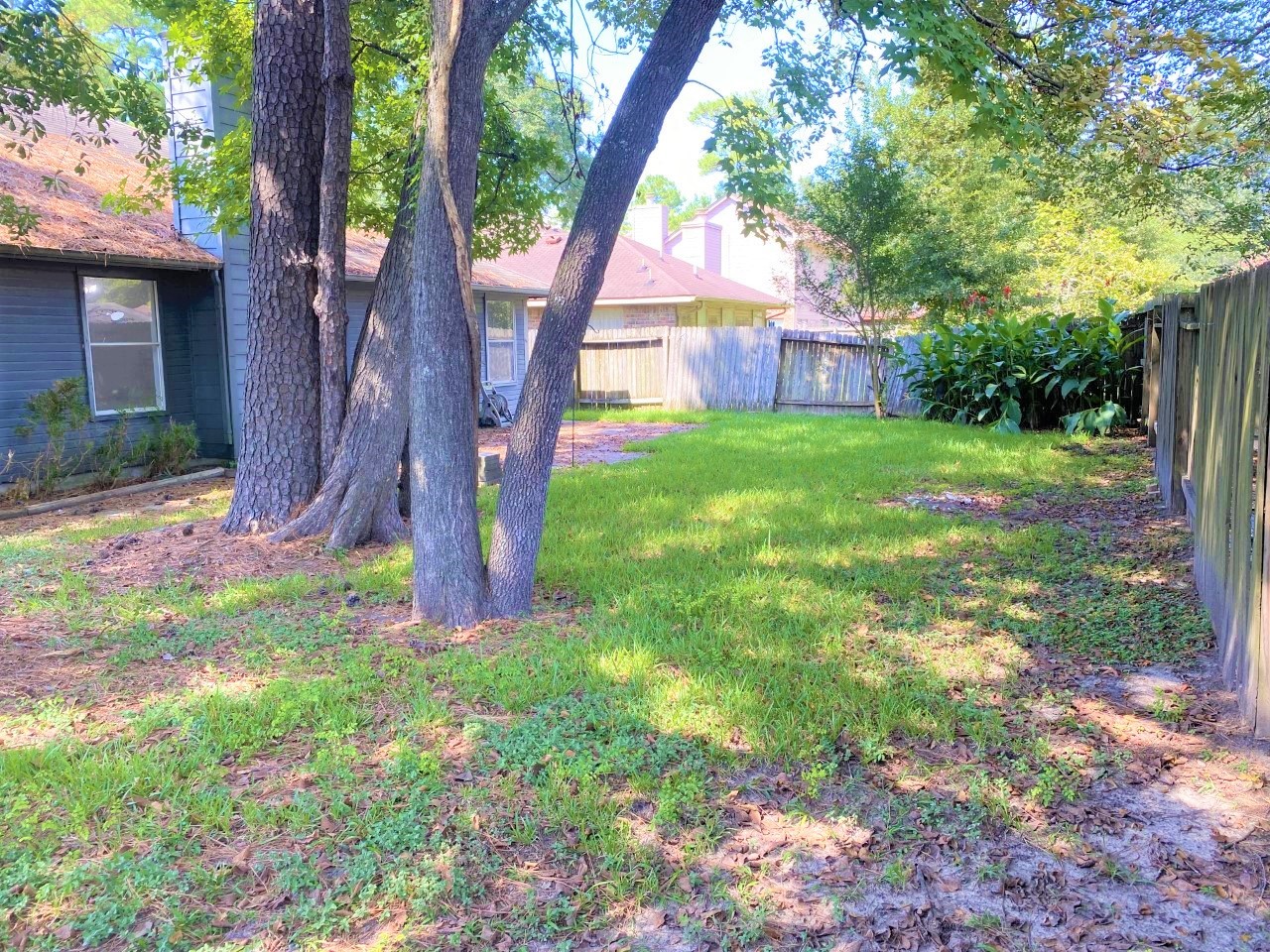 3011 Pheasant Run Humble, TX 77396 - Photo 15 of 17 a view of a yard with plants and a large tree