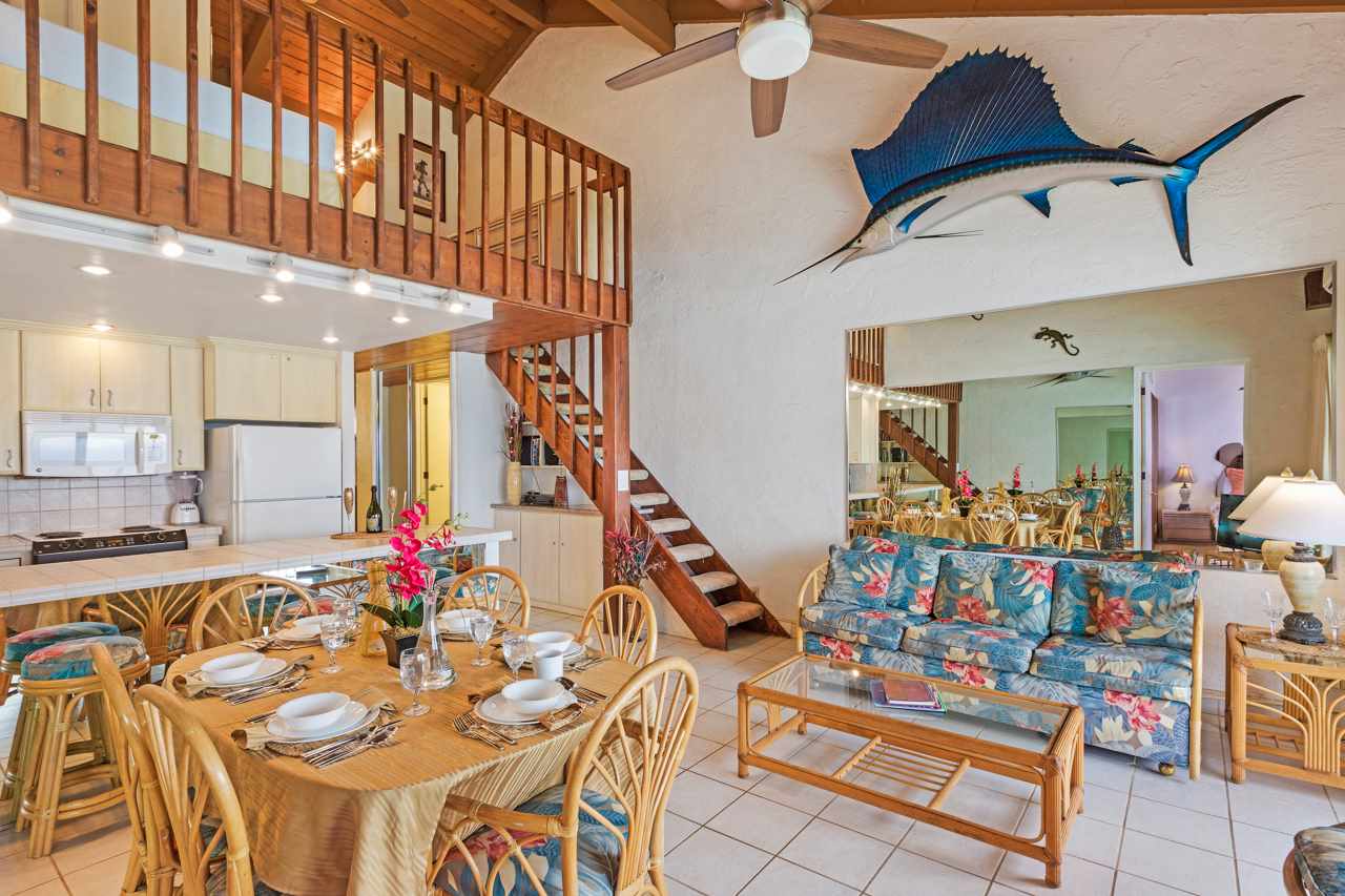 3543 Lower Honoapiilani Road, Unit F405 Lahaina, HI 96761 - Photo 16 of 30 a view of a dining room with furniture