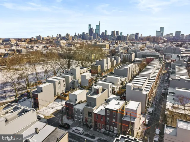 an aerial view of a city