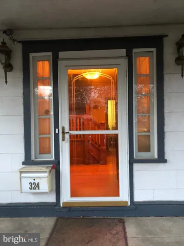 a view of wooden door