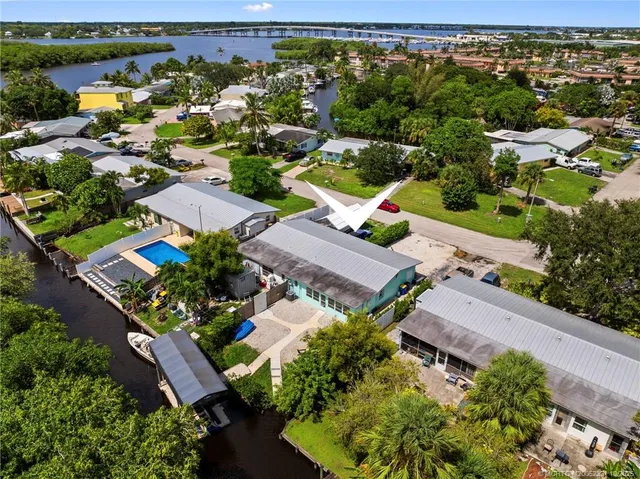 an aerial view of multiple house