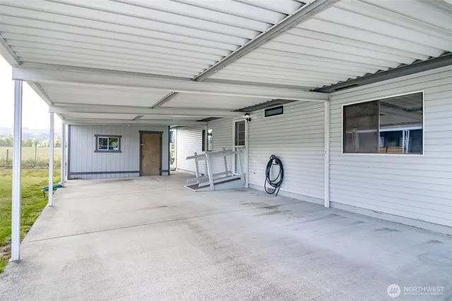a view of a house with patio