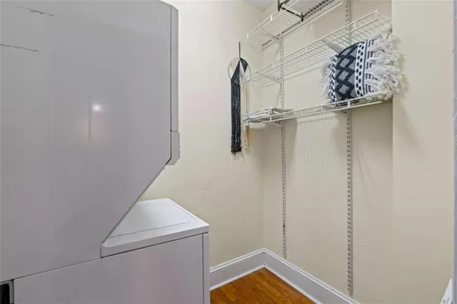 a view of storage and utility room with racks on the wall