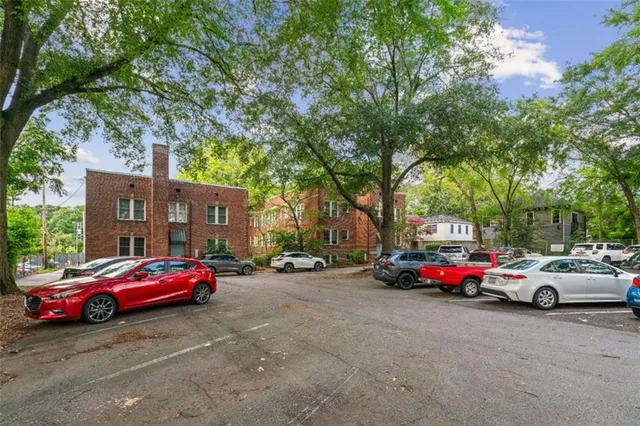 a car parked in front of a building