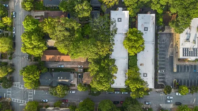 an aerial view of a house