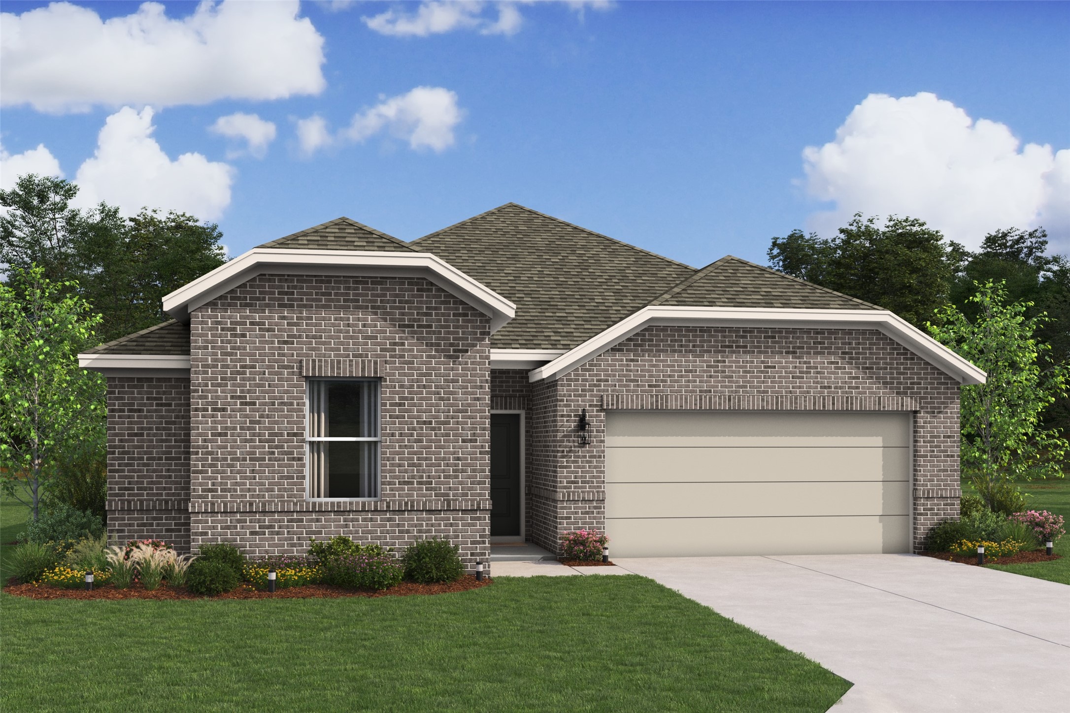 Charming Passionflower II design by K. Hovnanian Homes in elevation TA built in Aspire at Ashland. (*Artist rendering used for illustration purposes only.)