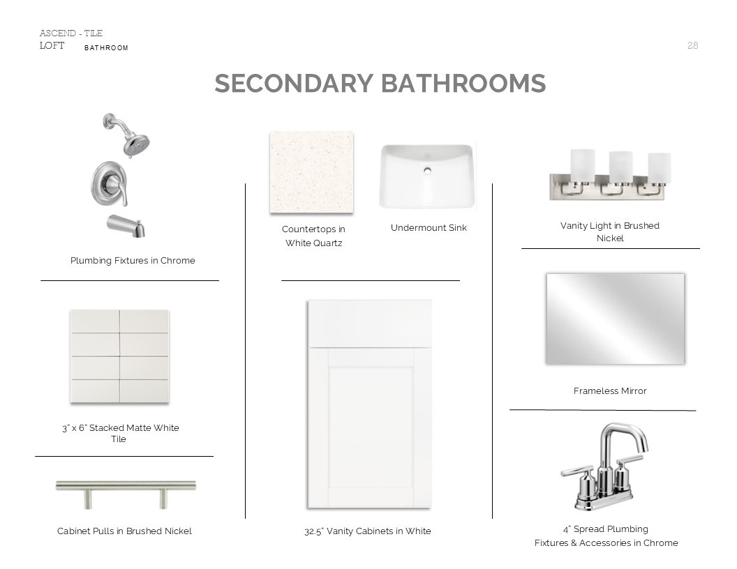 7807 Jasper Mdws Way Angleton, TX 77515 - Photo 23 of 26 Loft Look Palette 6: Secondary Bathrooms Selection Sheet (*Artist rendering used for illustration purposes only.)