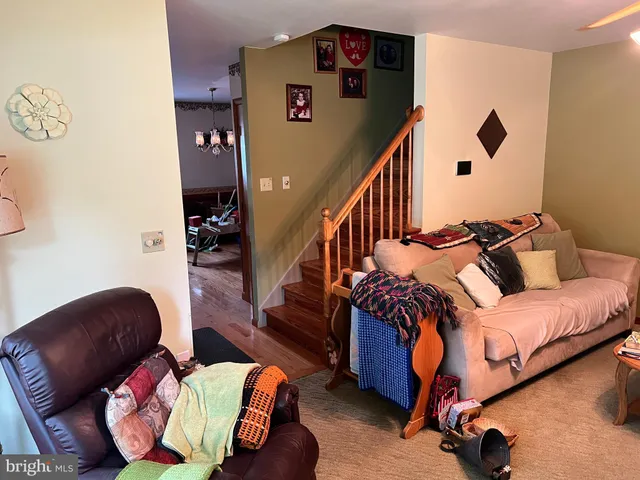 a living room with furniture