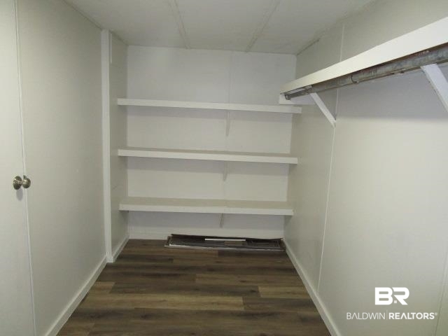 14791 Raber Road Summerdale, AL 36580 - Photo 14 of 21 Walk in closet featuring dark wood-type flooring