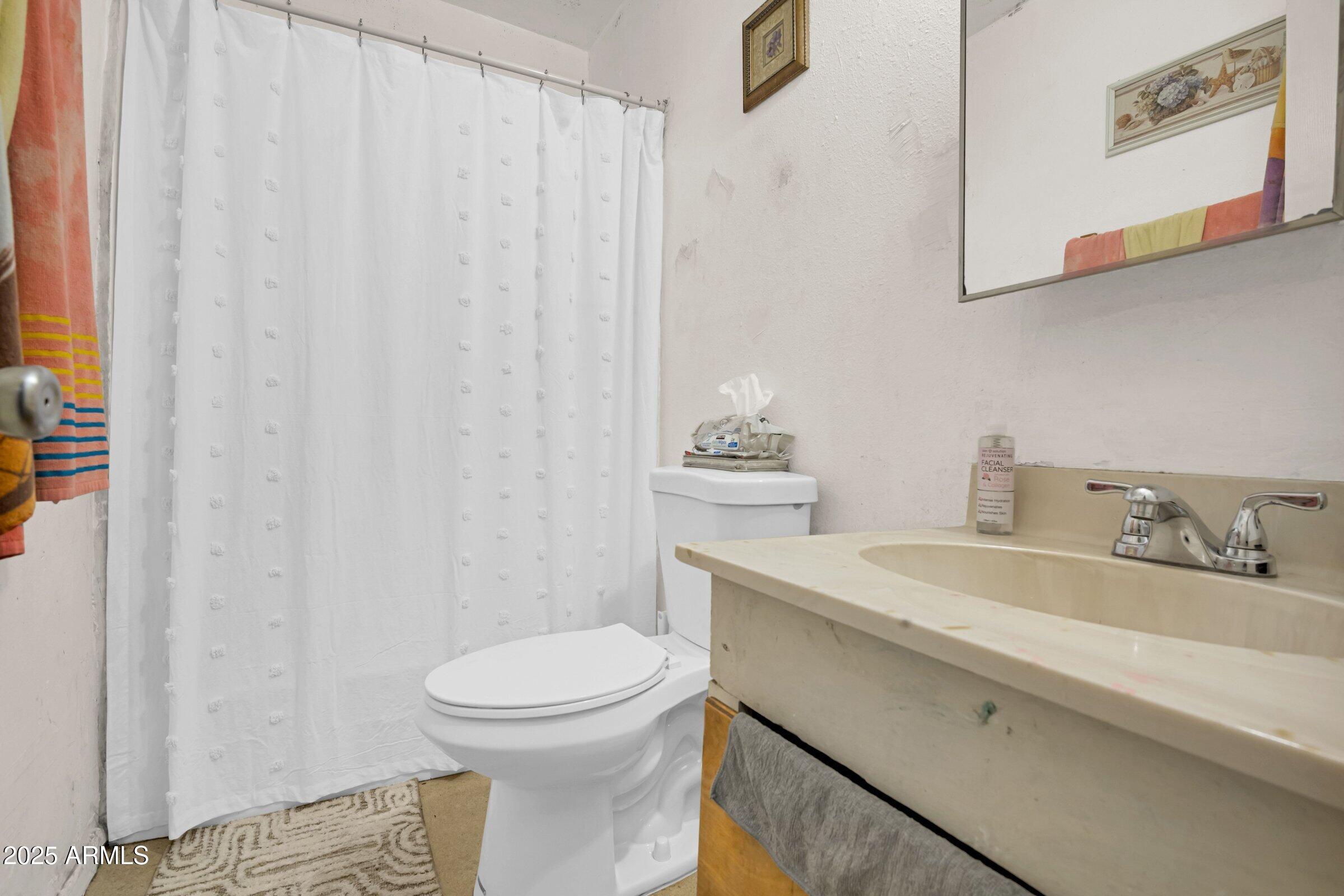 1123 West Fillmore Street Phoenix, AZ 85007 - Photo 18 of 20 a bathroom with a sink a toilet and a mirror