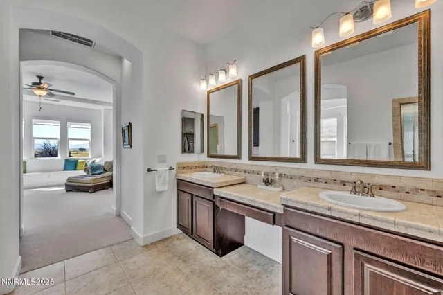 a bathroom with a sink double vanity