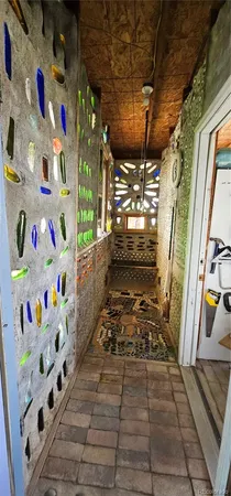 a view of outdoor space and front door