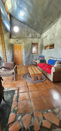 a view of a dry yard with wooden floor